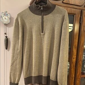 Men's Brown Half-Zip Sweater